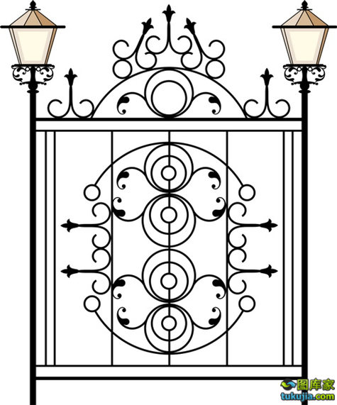 铁门铁大门铁艺欧式铁门欧式大门铁门素材铁门图片矢量1481